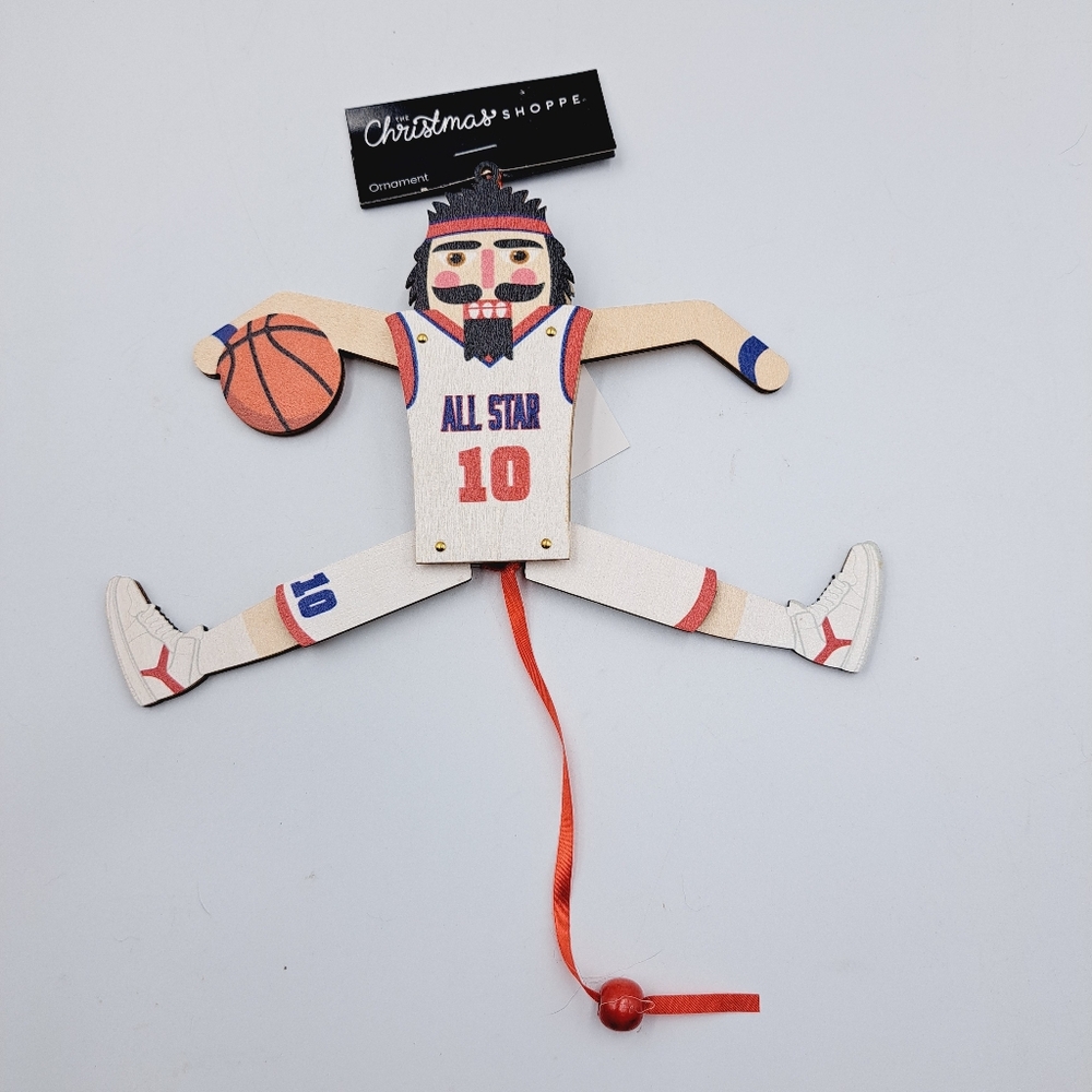 Holiday All Star Basketball Christmas Sports Movable Nutcracker Ornament